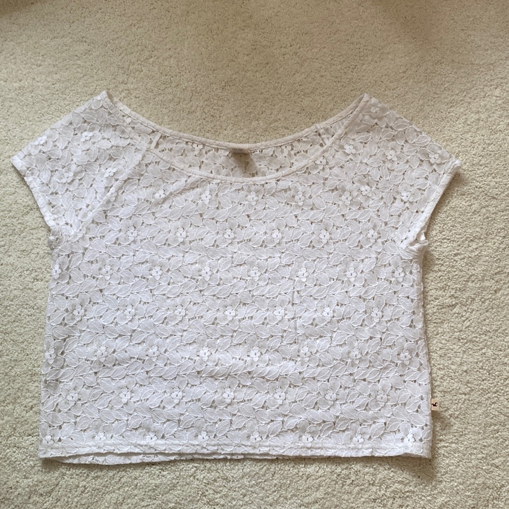Hollister cream lace top